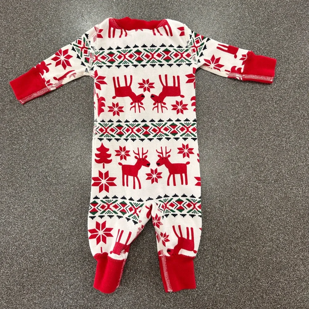 Hanna Andersson Holiday Dear Deer HannaJams™ Sleeper. Infant Pajamas Zip Up